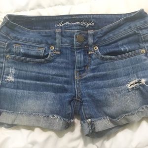 American Eagle distressed denim shorts